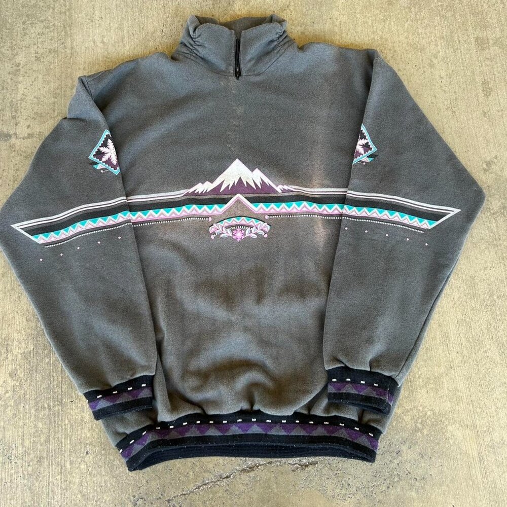 Men's Grey and Black Jumper